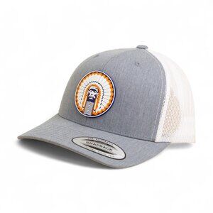Illinois Fighting Illini Chief Illiniwek YP Snapback Hat- Heather Grey/ White